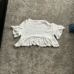 Altard state white flowy cropped blouse